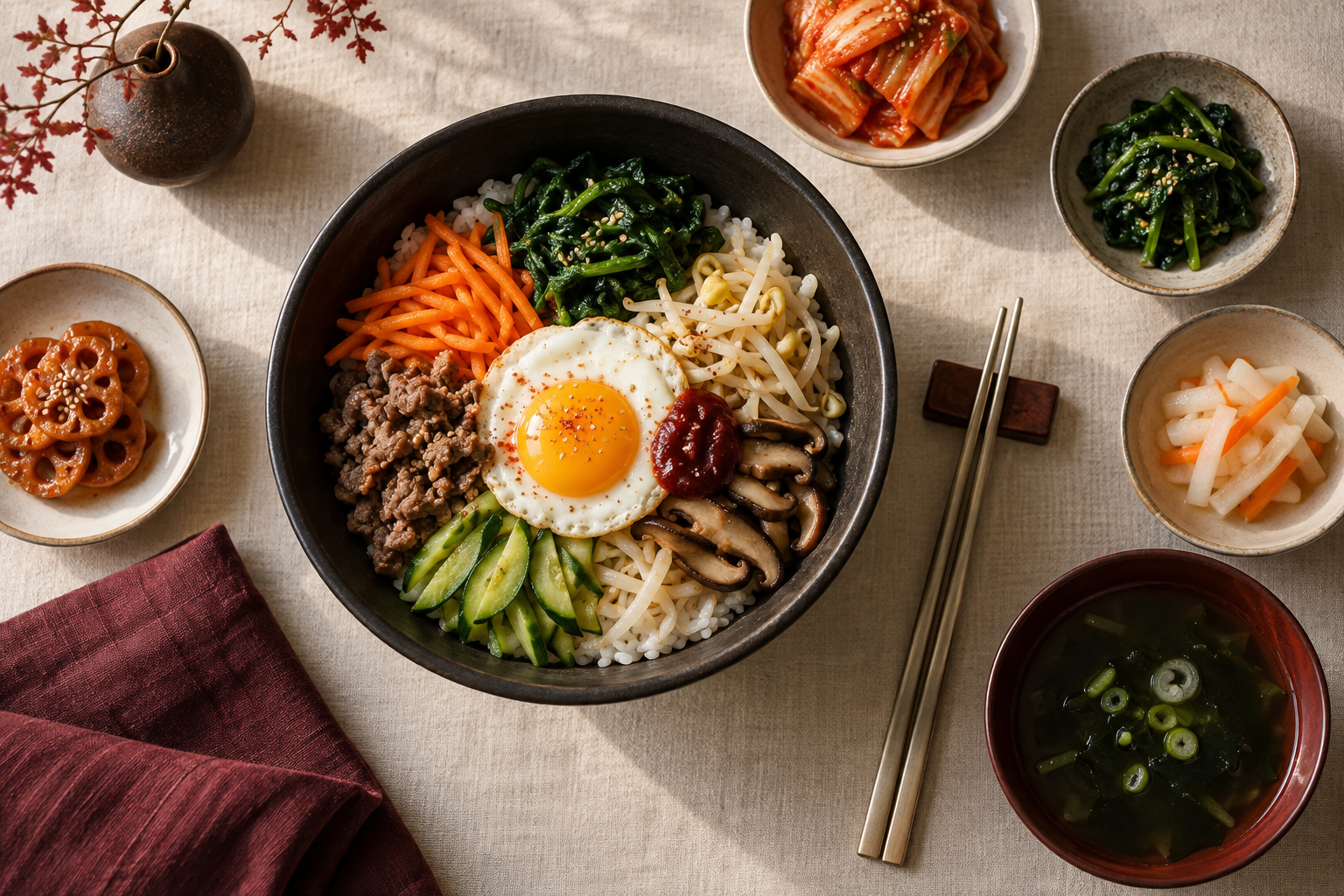 비빔밥과 한식 반찬